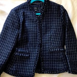 Jcrew going out blazer in HOUNDSTOOTH metallic tweed size 12